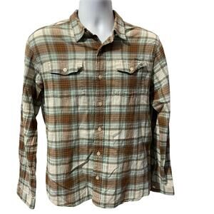 PATAGONIA Men’s Medium Brown Plaid Long Sleeve Organic Cotton